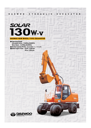 Excavatrice sur pneus Doosan Solar 130 W-V