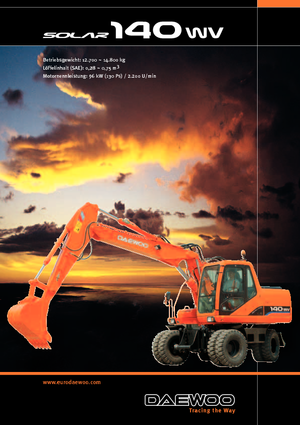 Excavatrice sur pneus Doosan Solar 140 W-V