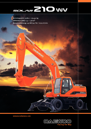 Excavatrice sur pneus Doosan Solar 210 W-V