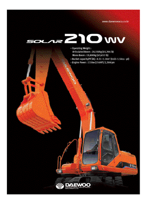 Excavatrice sur pneus Doosan Solar 210 W-V