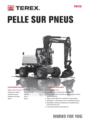 Excavatrice sur pneus Terex TW 110
