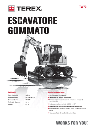 Excavatrice sur pneus Terex TW 70