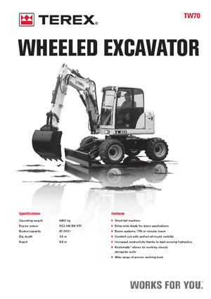 Excavatrice sur pneus Terex TW 70