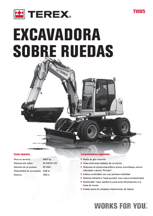 Excavatrice sur pneus Terex TW 85