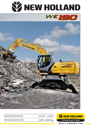 Excavatrice sur pneus New Holland WE 190