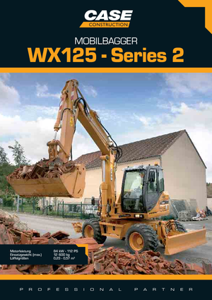 Excavatrice sur pneus Case WX 125 S-3
