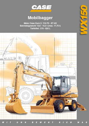 Excavatrice sur pneus Case WX 150