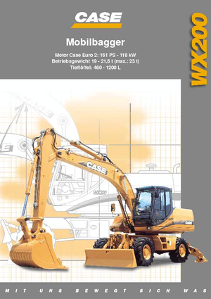 Excavatrice sur pneus Case WX 200