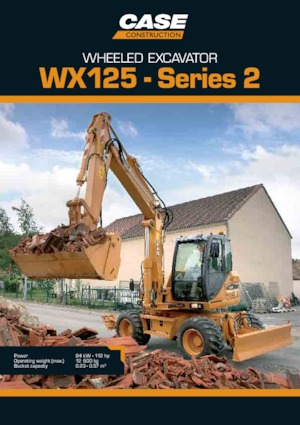 Excavatrice sur pneus Case WX125 S-2