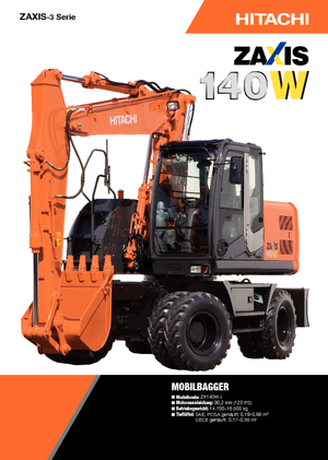 Excavatrice sur pneus Hitachi ZX 140 W 3
