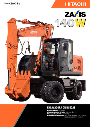 Excavatrice sur pneus Hitachi ZX 140 W 3