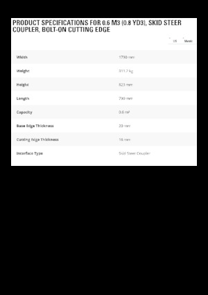 Godet pour chargeuses sur pneus Caterpillar 0.6 m3