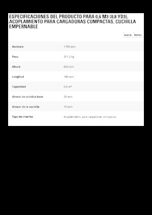 Godet pour chargeuses sur pneus Caterpillar 0.6 m3