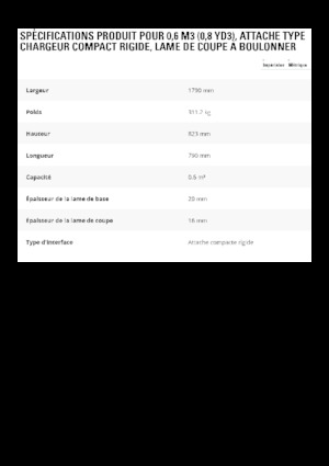 Godet pour chargeuses sur pneus Caterpillar 0.6 m3