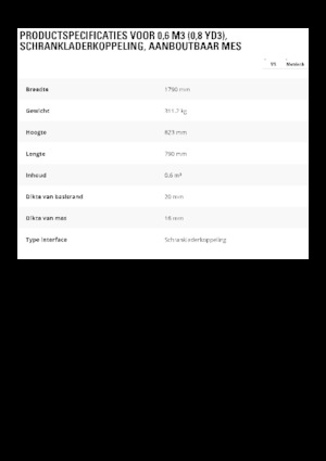 Godet pour chargeuses sur pneus Caterpillar 0.6 m3