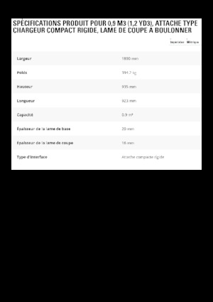 Godet pour chargeuses sur pneus Caterpillar 0,9 m3