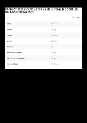 Godet pour chargeuses sur pneus Caterpillar 1,3 m3