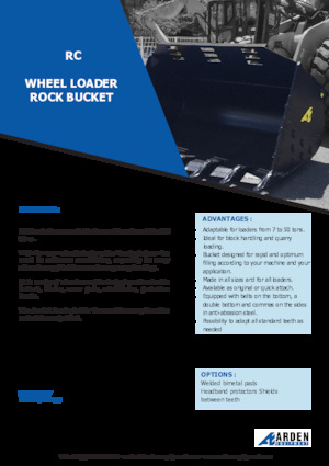 Godet pour chargeuses sur pneus Arden L51RC