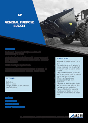 Godet pour chargeuses sur pneus Arden L40GP