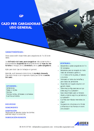 Godet pour chargeuses sur pneus Arden L40GP