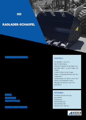 Godet pour chargeuses sur pneus Arden L71HD