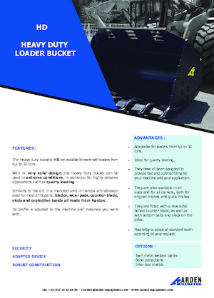 Godet pour chargeuses sur pneus Arden L71HD