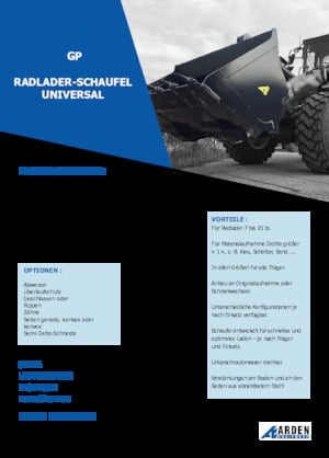 Godet pour chargeuses sur pneus Arden L31GP