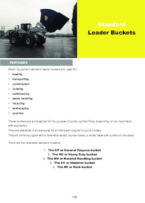 Godet pour chargeuses sur pneus Arden L31GP