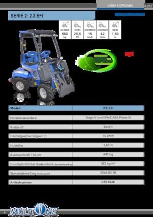 Chargeuses sur pneus Multione 2.3 EFI