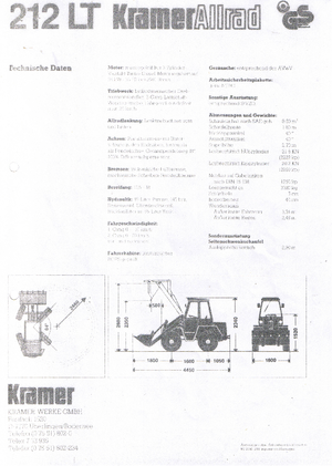 Chargeuses sur pneus Kramer 212 LT