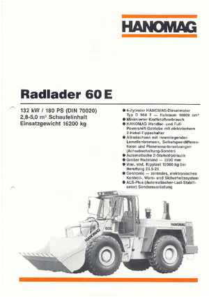 Chargeuses sur pneus Hanomag 60 E