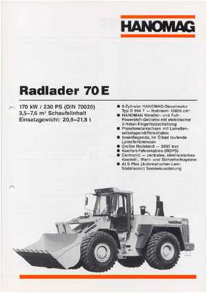 Chargeuses sur pneus Hanomag 70 E