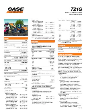 Chargeuses sur pneus Case 721G