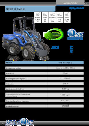 Chargeuses sur pneus Multione 8.4S K 