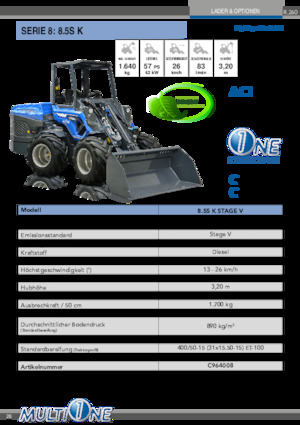 Chargeuses sur pneus Multione 8.5S K