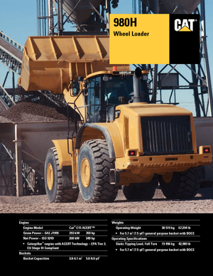 Chargeuses sur pneus Caterpillar 980H