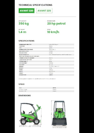 Chargeuses sur pneus Avant Tecno Avant 220