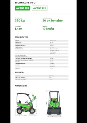 Chargeuses sur pneus Avant Tecno Avant 220