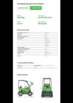 Chargeuses sur pneus Avant Tecno Avant 225