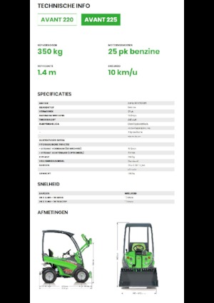Chargeuses sur pneus Avant Tecno Avant 225