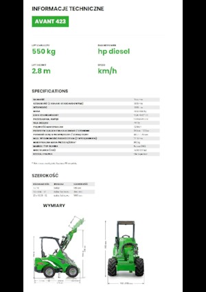 Chargeuses sur pneus Avant Tecno Avant 423