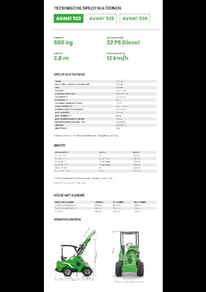 Chargeuses sur pneus Avant Tecno Avant 523