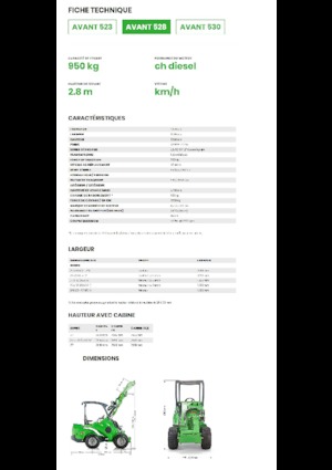 Chargeuses sur pneus Avant Tecno Avant 528