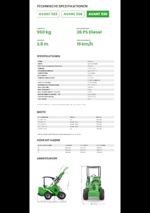 Chargeuses sur pneus Avant Tecno Avant 530