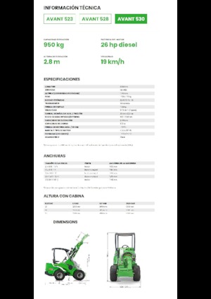 Chargeuses sur pneus Avant Tecno Avant 530