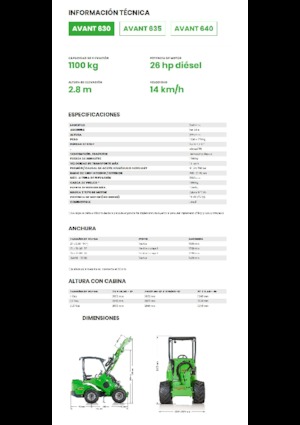 Chargeuses sur pneus Avant Tecno Avant 630