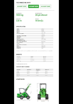 Chargeuses sur pneus Avant Tecno Avant 635