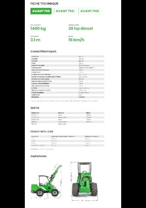 Chargeuses sur pneus Avant Tecno Avant 735