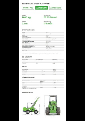 Chargeuses sur pneus Avant Tecno Avant 755i