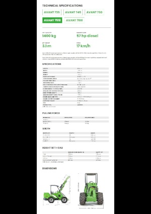 Chargeuses sur pneus Avant Tecno Avant 755i